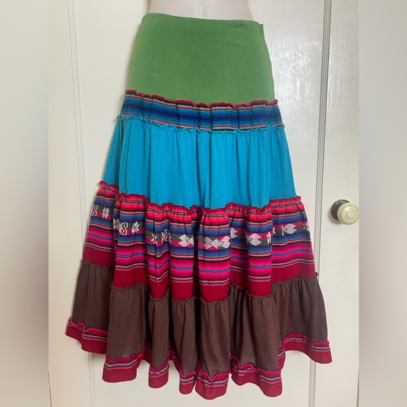 Carolina K Multi Fabric Skirt made in Argentina - Picture 1 of 10